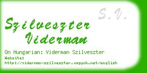 szilveszter viderman business card